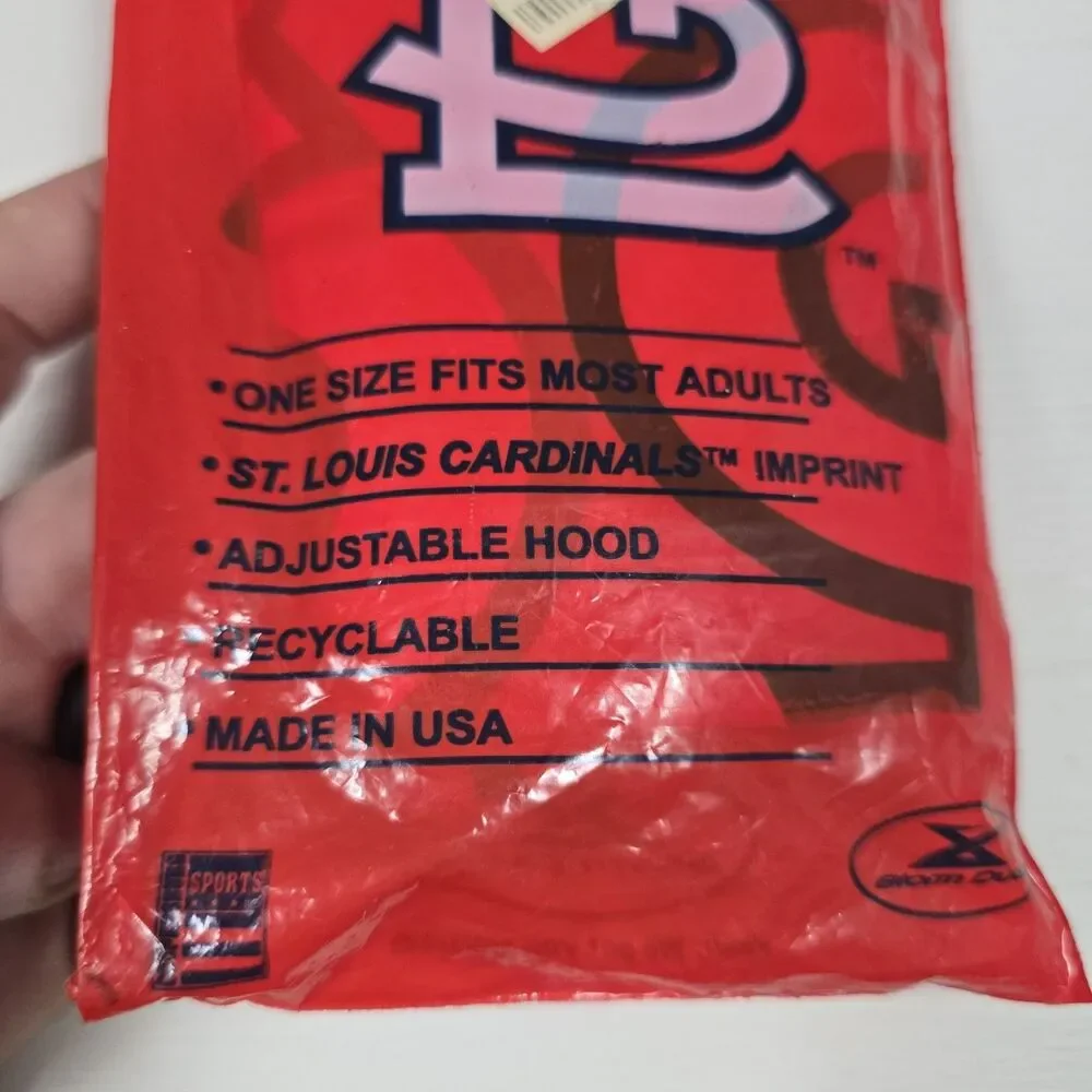 Vintage St. Louis Cardinals Rain Poncho Red OSFM - Picture 3 of 3
